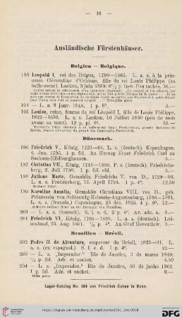Ausländische Fürstenhäuser (Nr. 193 - 413)
