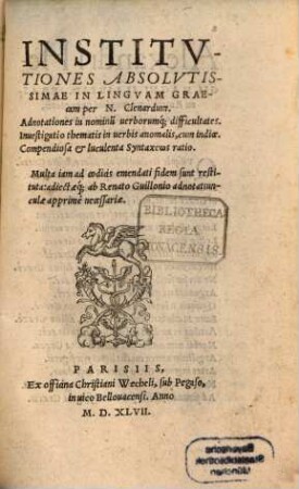 Institutiones absolutissimae in linguam graecam