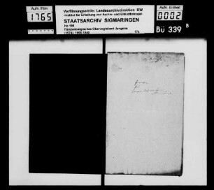 Vermögensübergabe des Georg Ruf in Inneringen an seinen Sohn Georg
