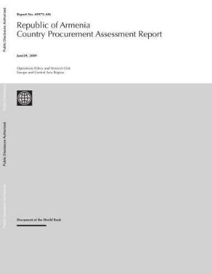 Republic of Armenia : country procurement assessment report