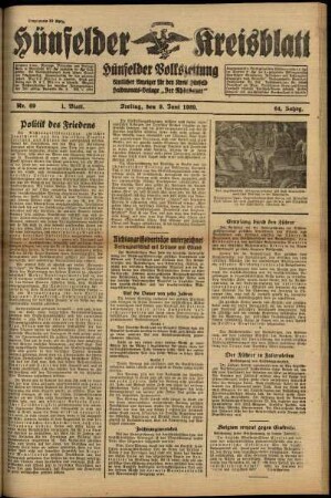 Erste Ausgabe vom Freitag, den 09. Juni 1939.