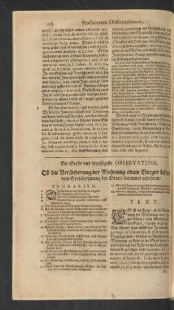 Die Sechs und dreyssigiste Observation.