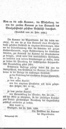 Beschlüsse zum Entwurf eines Strafgesetzbuches