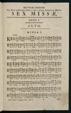 1-31, Sex Missae. Opus I. Alto.