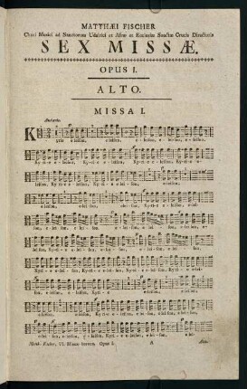 1-31, Sex Missae. Opus I. Alto.
