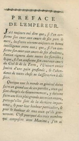 Préface de l'empereur