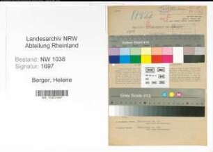 Entnazifizierung Helene Berger , geb. 26.06.1899 (Fuersorgerin)