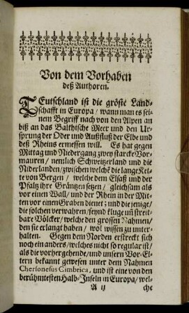 Von dem Vorhaben deß Authoren.