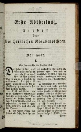 Von Gott. - Von der Erlösung der Menschen durch Christum.
