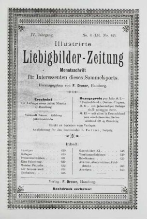 IV. Jahrgang. No. 6 (Lfd. No. 42). (Hamburg, 1. Juni 1899.)