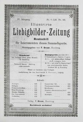 IV. Jahrgang. No. 6 (Lfd. No. 42). (Hamburg, 1. Juni 1899.)