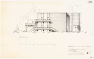 Technische Universität Berlin Elektrotechnische Institute, 2. Bauabschnitt: Westansicht 1:100 (Lichtpause von Inv.Nr. 37627)
