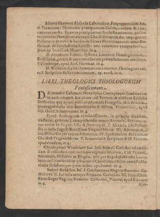 Libri Theologici Theologorum Pontificiorum.
