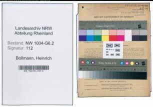 Entnazifizierung Heinrich Bollmann , geb. 15.10.1895 (Arbeiter)