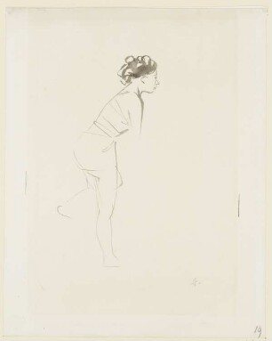 Junge Frau bei der Toilette