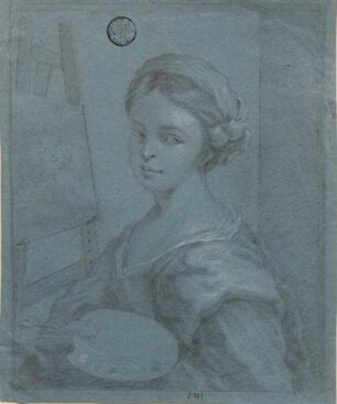 Selbstporträt eines jungen Mädchens als Malerin (Katharina oder Lambertine Krahe?)