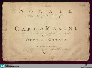 Sonate à violino solo col basso continuo : opera ottava