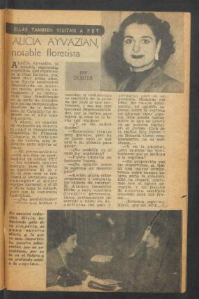 Alicia Ayvazian, notable floretista : Ellas también visitan a PBT