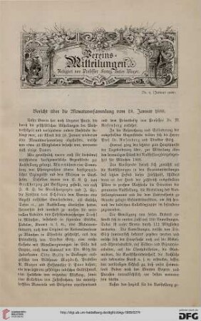 Vereinsmitteilungen Nr. 4 (Januar 1888)