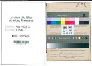 Entnazifizierung Hermann Rick, geb. 10.03.1914 (Monteur)