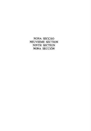 813-888, Nona secção - Comunicações livres / Neuvieme section - Communications libres / Ninth section - Free reports / Nona sección - Comunicaciónes libres