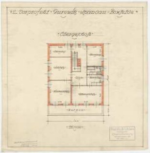 Landhaus Gurewitz, Berlin-Spandau: Vorprojekt Grundriss Obergeschoss 1:100
