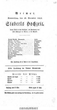Staberls Hochzeit