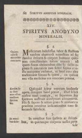 XIV. Spiritus Anodyno Mineralis