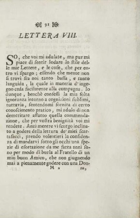 Lettera VIII. + Argomento