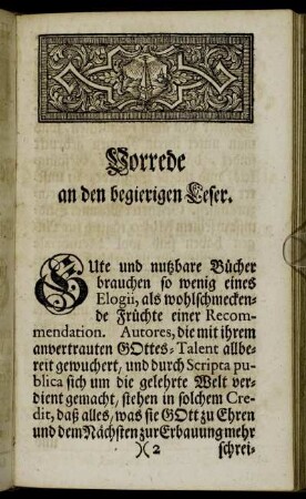Vorrede an den begierigen Leser.