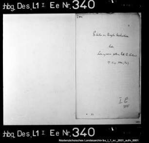Sendung einer Goldkette durch Graf Anton zu Holstein-Schaum- burg an Kanzler Anton Wietersheim