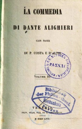 La commedia di Dante Alighieri, 3