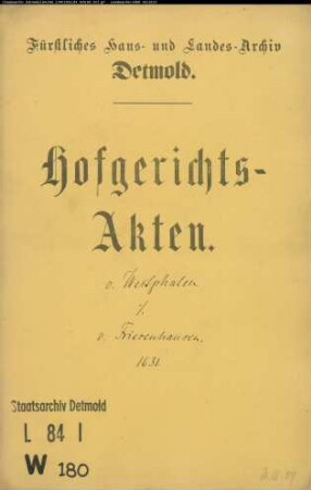 Westphalen, Joachims Kinder gegen Christoph von Friesenhausen und Henrich Grote zu Talle - Vormundschaft