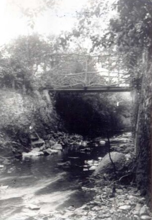 Brücke über den Knochenbach. Detmold. Kernstadt. Papierabzug