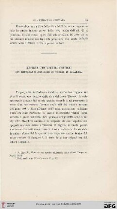 3.Ser.2.1877: Scoperta d'un cimitero cristiano con importanti inscrizioni in Tropea di Calabria