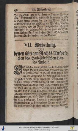 VII. Abtheilung.