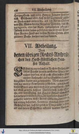 VII. Abtheilung.