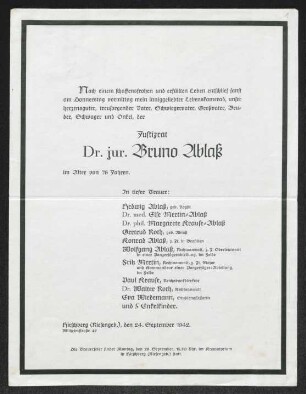 Brief von Hedwig Ablaß an Gerhart Hauptmann und Margarete Hauptmann