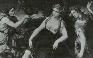 Diana als Jägerin zwischen ihren Nymphen