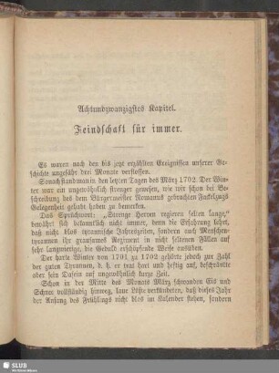 Achtundzwanzigstes Kapitel. Feindschaft für immer