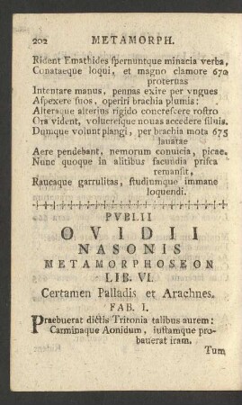 Lib. VI. Certamen Palladis et Arachnes