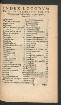 Index Locorum Huius Operis secundum Seriem literarum ...