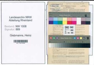 Entnazifizierung Heinz Giebmanns , geb. 16.07.1904 (Kaufmann)