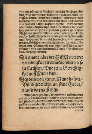 Die gnade aber des Herrn weret von ewigkeit zu ewigkeit ...