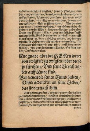 Die gnade aber des Herrn weret von ewigkeit zu ewigkeit ...