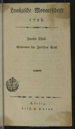 1798,7/12: Lausizische Monatsschrift