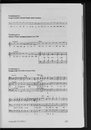 Notenbeispiel 2a Gregorianischer Choral: Passion nach Matthäus