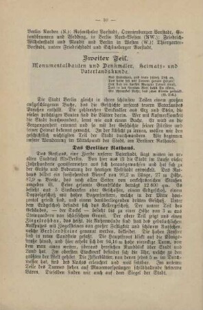 Zweiter Teil. Monumentalbauten und Denkmäler. Heimats- und Vaterlandskunde