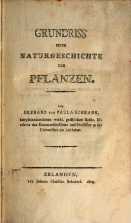 Grundriss einer Naturgeschichte der Pflanzen