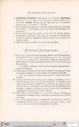Auctions-Ordnung / Auctions-Bedingungen